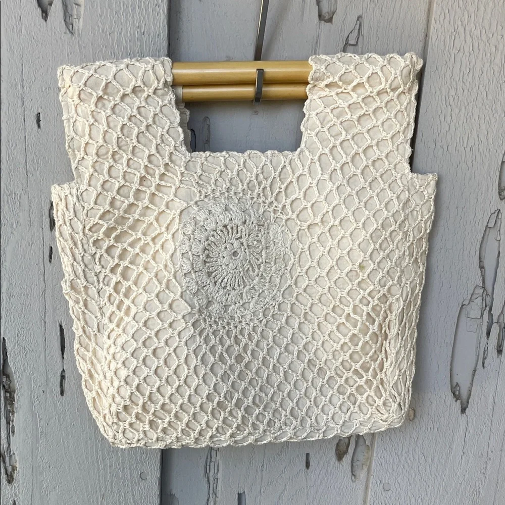 Crochet Tote with Bamboo Handles - Picture 11 of 11